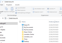 Zuletzt verwendete Dateien in Windows 10 anzeigen