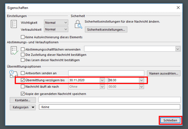 Outlook - E-Mail Versand zeitversetzt, Planen, Verzögern - Lerndoku.com